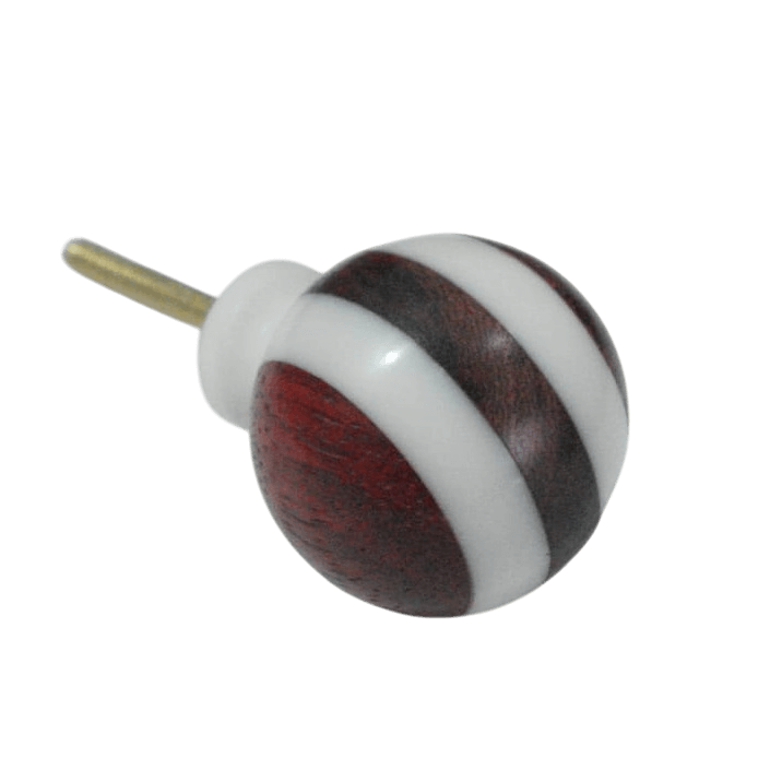 IRON & WOOD MARBLE KNOB (POLISH)